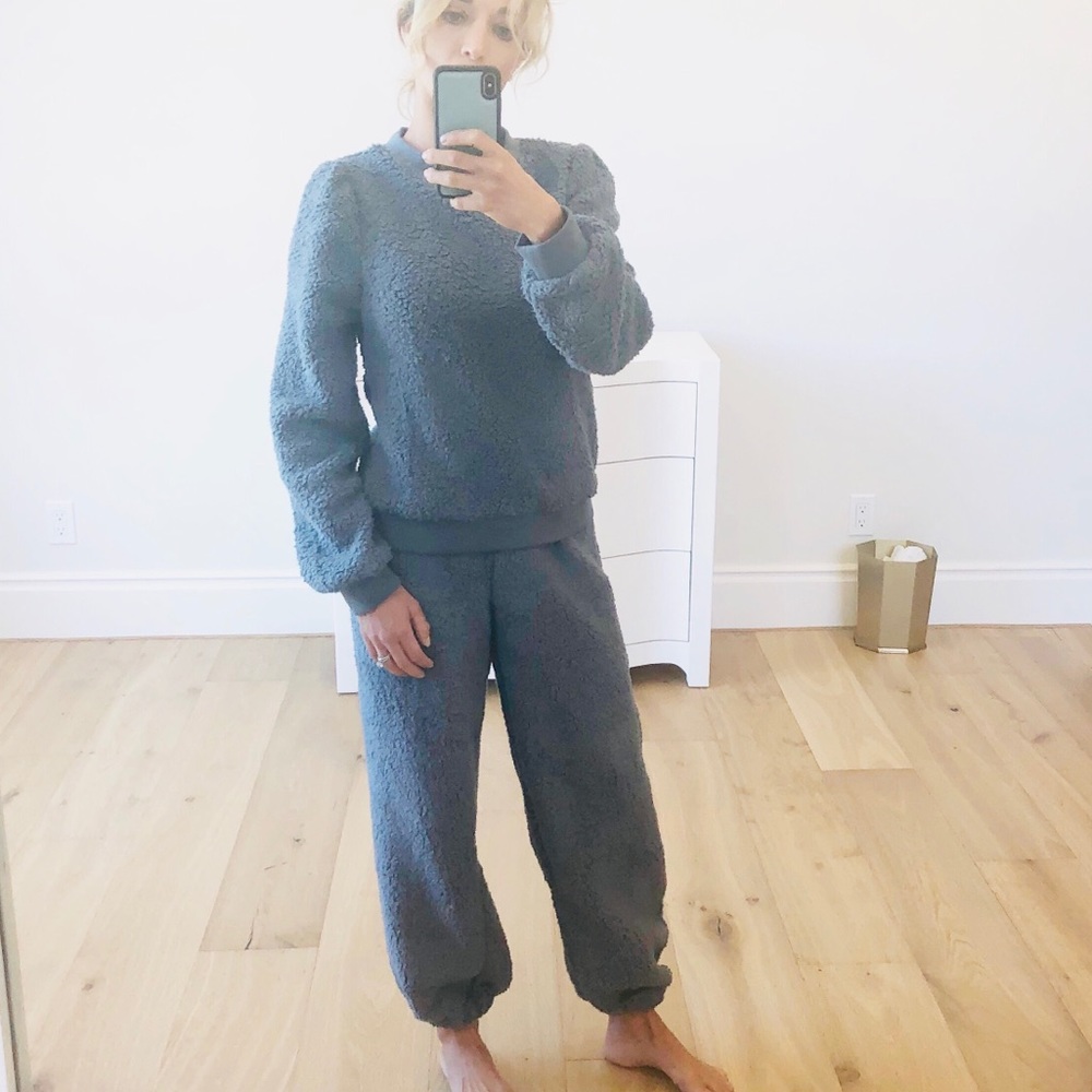 WHISTLER Blue Gray Sherpa Top & Pants Set - Picture 3 of 9